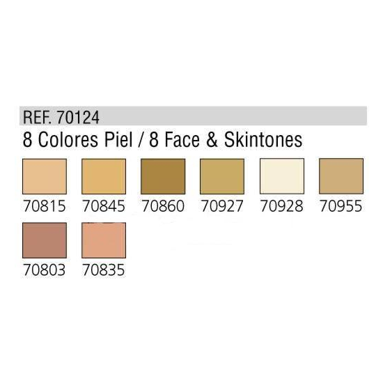 Vallejo 70.124 Face & Skin Tones , 8x17 ml